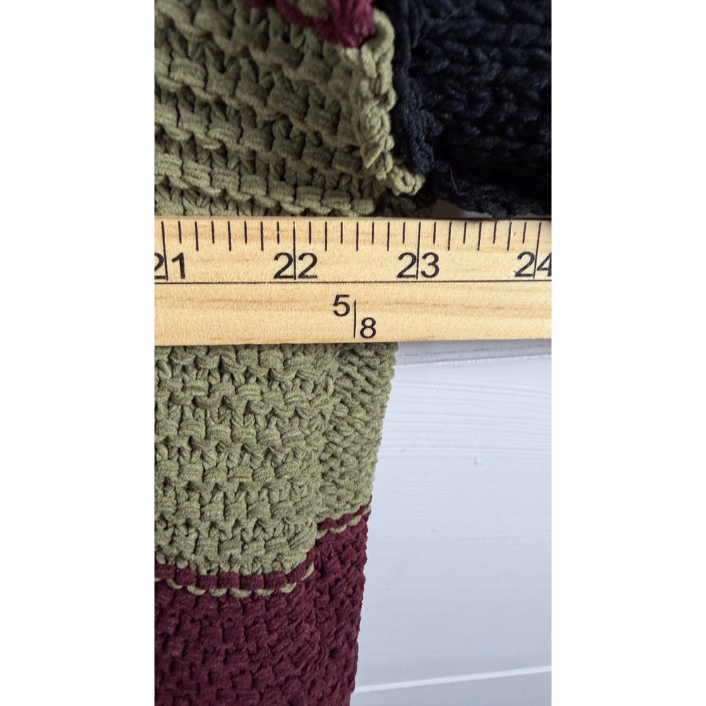 POL Cardigan Sweater Sunflower Crochet Patchwork Sz M Oversized Boho Tie Front - Picture 12 of 12